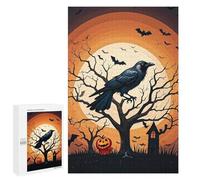 Raven Halloween Jigsaw Puzzles Wooden Puzzle Personalized Picture Puzzle 1000 PCS Family Decoration Puzzles for Adults Challenging Puzzle Family Wedding Graduation Present
