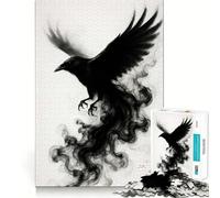 Raven in Flight with Smoke 1000 Pieces Jigsaw Puzzles for Adults Strengthen Memory Casual Fun Clean Edge Classic Gift (38x52cm)