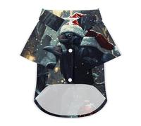 Raven in Santas Hat Moon Dog Shirts Summer Pet Clothes Comfort T-Shirts Short Sleeveless Top for Cats Dogs S