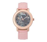 Raven in Santas Hat Moon Fashion Women's Wrist Watches Analogue 3 Hand Leather Strap Quartz Watch