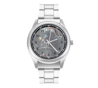 Raven in Santas Hat Moon Men's Wrist Watches Stainless Steel Strap Minimalist Business Quartz Watch for Daily Wear