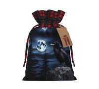 Raven In The Night Christmas Bag Drawstring Bag For Birthdays, Anniversaries And Parties, Candy And Storage Bags