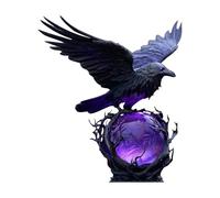 Raven Lamp - Rechargeable Dark Aesthetic Resin,Spooky Bird Lamp Table Decorations - for Office Study Desk Bedside Cabinet Shelf Party Birthday Christmas Collectors