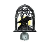 Raven Lamp - Scary Raven Wall Sconce Halloween Decor - Bird Night Light Figurine, Artistic Resin Decorations for Bedroom, Holiday, Garden, Living Room, Entrance, Porch and Festival