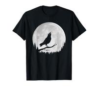 Raven Lover Animal Silhouette Bird Crow in Moon T-Shirt