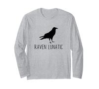 Raven Lunatic Funny Goth Bird Lover Halloween Party Long Sleeve T-Shirt