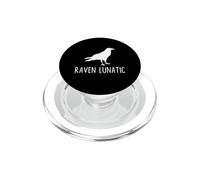 Raven Lunatic Funny Goth Bird Lover Halloween Party PopSockets PopGrip for MagSafe