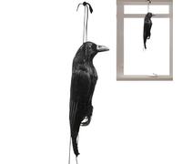 Raven Lure to Attract Birds, Outdoor Raven Figurine | Simulation Animal Bird for Outdoor Decor Garden Porch Terrace Haunted House Ghost