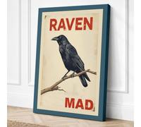 Raven Mad Vintage Canvas Wall Art Print 36x24 Inch