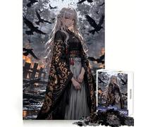 Raven Maiden in Burning City Hard Jigsaw Puzzle for Adults 1000 Pieces Mind Challenge Toy Gentle Leisure Precise Cut Memorable Gift (38x26cm)