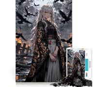 Raven Maiden in Burning City Hard Jigsaw Puzzle for Adults 1000 Pieces Mind Challenge Toy Gentle Leisure Precise Cut Memorable Gift (38x26cm)