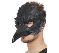 Smiffys Raven Mask, Halloween Fancy Dress Accessory, Halloween Fancy Dress Accessories Dress Up Masks