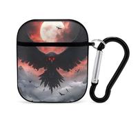 Raven Moon Crow Earbuds Case for Airpods 1 2 Accessories Hard Earphones Cover with Keychain