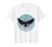 Raven Moon Gothic Raven Dark Nature Mystical Bird Value Graphic T-Shirt, Men, White, S