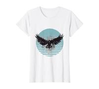 Raven Moon Gothic Raven Dark Nature Mystical Bird Value Graphic T-Shirt, Women, White, M