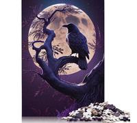 Raven Moon Puzzle Jigsaws 500 Pieces for Adults Puzzles 500 Piece Unique Home Decor And Gifts 500pcs (52x38cm)