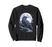 Raven Moonlight Guardian Under Night Sky Sweatshirt