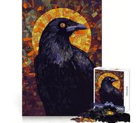 Raven Mosaic Art Jigsaw Puzzle for Adults 1000 Pieces Mind Puzzle Calm Pastime Image Assembly Lovely Present (38x26cm)