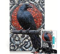 Raven Mosaic Art Jigsaw Puzzles 1000 Pieces for Teenagers Logic Game Warm Time Precise Cut Art Collection Piece (38x52cm)