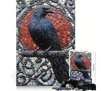 Raven Mosaic Art Jigsaw Puzzles for Adults 1000 Piece Smart Game Relaxing Fun Pattern Assembly Cherished Gift (50x75cm)