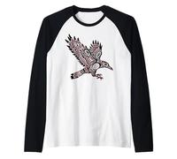 Raven Native American Indian Tribal Style Pacific Northwest Raglan Baseball Tee