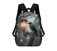 Raven Night Fashion Backpack 17 Inch Simple Laptop Bag Travel Hiking Camping Daypack