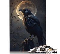 Raven Night Moon Puzzles 500 Piece Puzzle Adult Jigsaw Puzzle Educational Game Challenge Toy 500pcs (52x38cm)