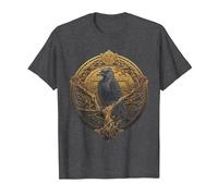 Raven of Odin on Tree of Life Celtic Viking Valhalla Pagan T-Shirt, Men, Dark Heather Grey, XX-Large