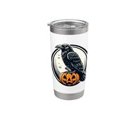 Raven On A Pumpkin Stainless Steel Insulated Tumbler