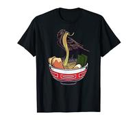 Raven on a ramen bowl noodles with toppings gift T-Shirt