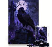 Raven on Gravestone 1000 Pieces Jigsaw Puzzles for Teenagers Memory Upgrade Casual Relax Sharp Cut Art Display (38x52cm)