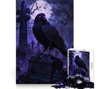 Raven on Gravestone 1000 Pieces Jigsaw Puzzles for Teenagers Memory Upgrade Casual Relax Sharp Cut Art Display (38x26cm)
