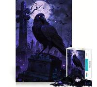Raven on Gravestone 1000 Pieces Jigsaw Puzzles for Teenagers Memory Upgrade Casual Relax Sharp Cut Art Display (38x52cm)
