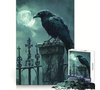 Raven On Graveyard Gate 1000 Pieces Jigsaw Puzzles for Teenagers Memory Upgrade Casual Relax Sharp Cut Art Display (38x52cm)
