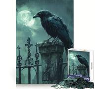 Raven On Graveyard Gate Jigsaw 1000 Pieces for Teenagers Strengthen Memory Calm Relax Smooth Edge Amazing Present (50x75cm)