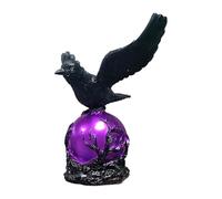 Raven On Light Up Ball, Gothic Crow Lamp, Raven's Moonlight Gothic Led Lamp, Mysterious Dark Raven On Glowing Orb Sculpture, Spooky Ravens Crow Table Lamps Night Light Ornaments, for Home