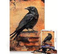 Raven On Old Vintage Books 1000 Piece Jigsaw Puzzles for Teenagers Jigsaw Brain Workout Toy Group Play Art Assembly Classic Gift (50x75cm)