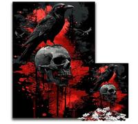 Raven on Skull 1000 Pieces Puzzle Gifts Puzzles for Adults for Teenager Families Perfect DIY Decor BrainTeasing Challenge 1000 PCS(75x50cm)