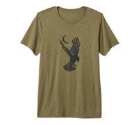 Raven or Crow in The Night by Moon Premium T-Shirt