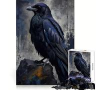 Raven Perched on Rock Digital Art 1000 Piece Jigsaw Puzzles for Teenagers Jigsaw Brain Workout Toy Group Play Art Assembly Classic Gift (38x52cm)