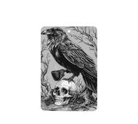 Raven Perched On Skull Holding A Coffee Cup Car Air Fresheners 4 Pcs Hanging Scented Cards Fragrance Scented Cards For Car Aromatherapy Tablets