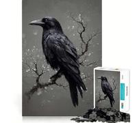 Raven Perched on Winter Branch Jigsaw Puzzles for Adults1000 Pieces Memory Gain Stress Relief Design Assembly Memorable Gift (38x26cm)