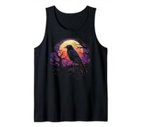 Raven Perching on Branch Vintage Women's Crow Tank Top