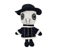 Raven Plush, Crow Plush Toy, Gothic Doctor Doll, Huggable for Kids Adults, Decorative Bedroom Shelf Accent, Black PlushCollectible for Gifting & Display