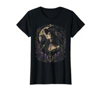 Raven Queen Witch Season Gothic Witchy Aesthetic Occult Value Graphic T-Shirt, Women, Black, L