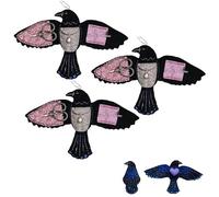 Raven’s Keepsake - Guardian of Stitches, Handmade Cute Crow Sewing Pouch, Felt Crow Needle and Thread Organizer, Handmade Sewing Accessories Organizer for Scissors Pins Needles & Thread (3pcs)