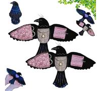 Raven’s Keepsake - Guardian of Stitches, Handmade Felt Crow Needle & Thread Organizer Scissor Holder, for Quilting Craft Lovers (Blue*2)