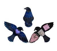 Raven’s Keepsake - Guardian of Stitches, Handmade Felt Crow Needle & Thread Organizer Scissor Holder, Pins & Notions Storage for Sewers Makers & Quilters