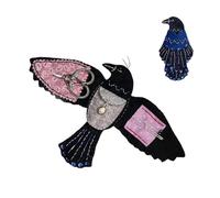 Raven’S Keepsake - Guardian of Stitches, Luna The Crow Sewing Case, Gothic Sewing Accessories for Threads Needles Scissors, Portable Sewings Organizer Bag, Gift for Sewers and Quilters (Pink)