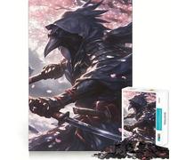 Raven Samurai Warrior Cherry Blossoms Jigsaw Puzzles 1000 Piece for Teenagers Logic Ability Toy Relaxing Fun Accurate Cut Artistic Gift (50x75cm)